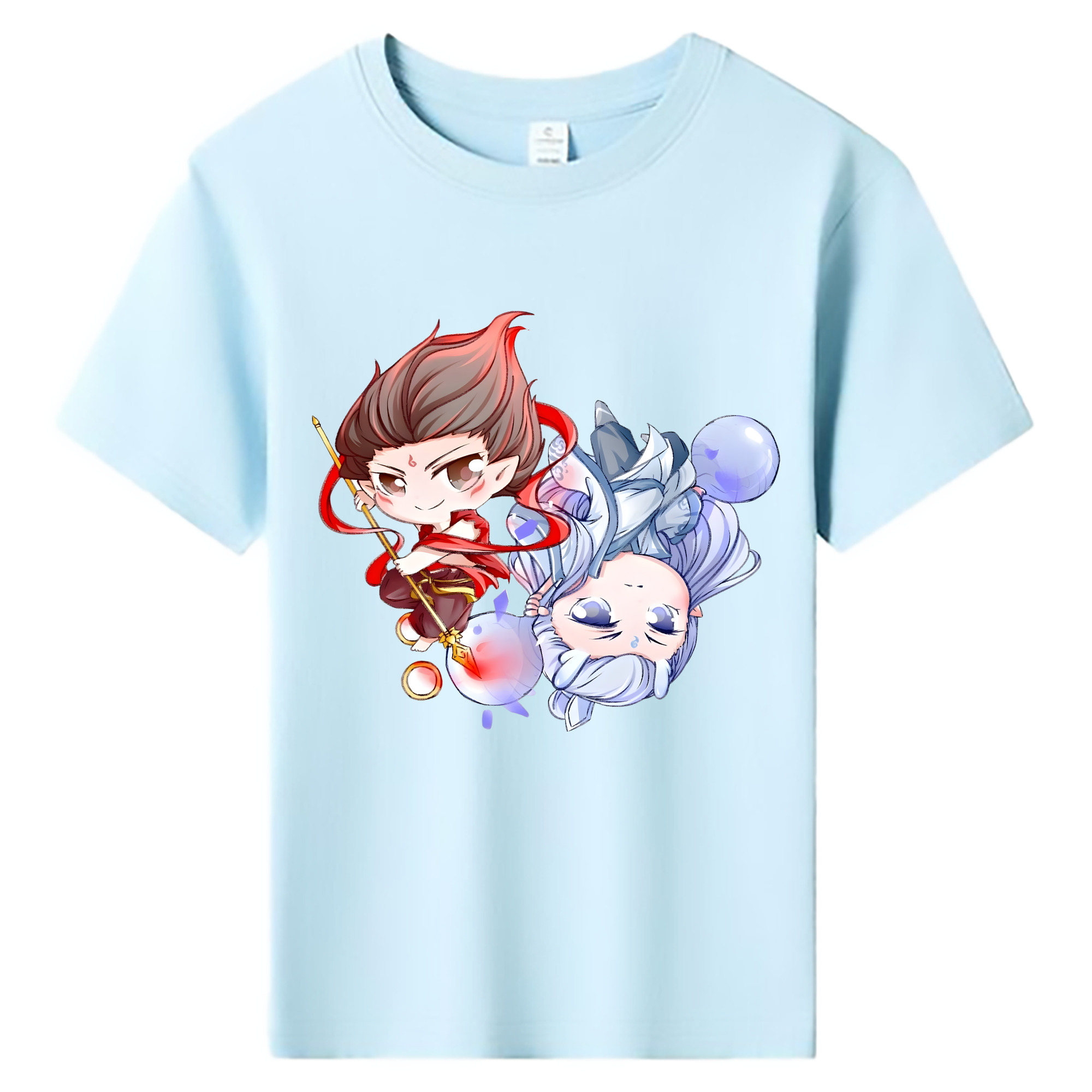 （画像用） Ne Zha 2 ナタ 魔童の大暴れ 綿100％キッズTシャツ（フロントプリント）